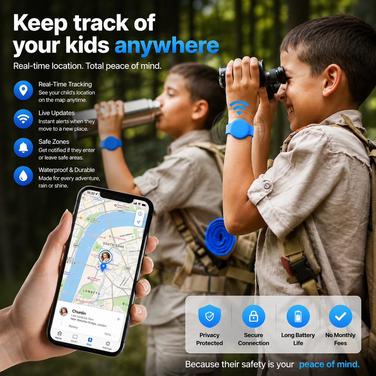 LittleGuard™ Kids AirTag Safety Wristband